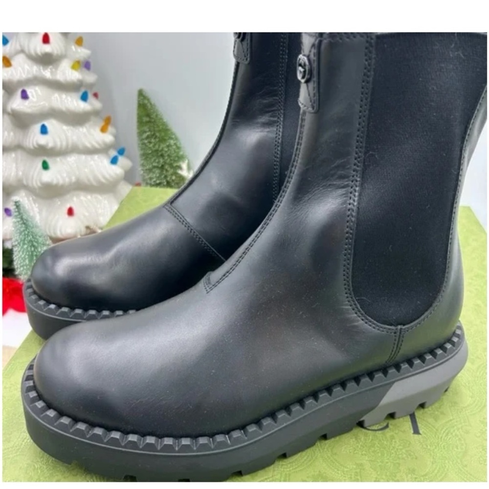 Gucci men's leather Chelsea boots size 7 fits 8 US made in Italy - Picture 2 of 6